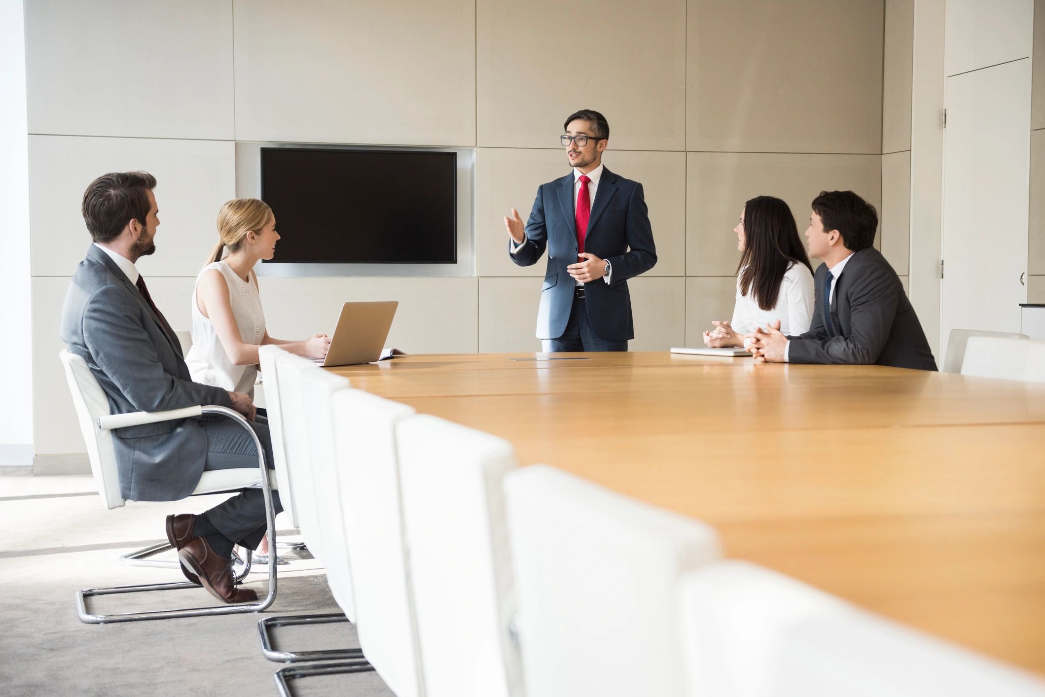 Business presentation in a conference room